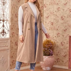 Long tan suede vest